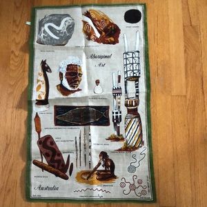 Heil Aboriginal Art Australia 100% Pure Linen Kitchen Tea Towel Flax 17x30